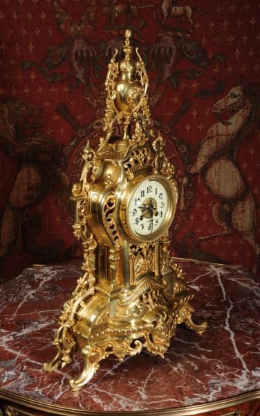 fig 1. Large Antique French Gilt Brass Clock
by Louis Japy