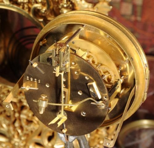 fig 4. Japy Freres Antique French Gothic
Gilt Brass Table Clock
