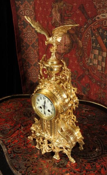 fig 1. Japy Freres Antique French Clock ~ Eagle