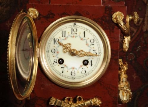fig 3. Stunning Red Marble and Ormolu Table Clock
A. D. Mougin