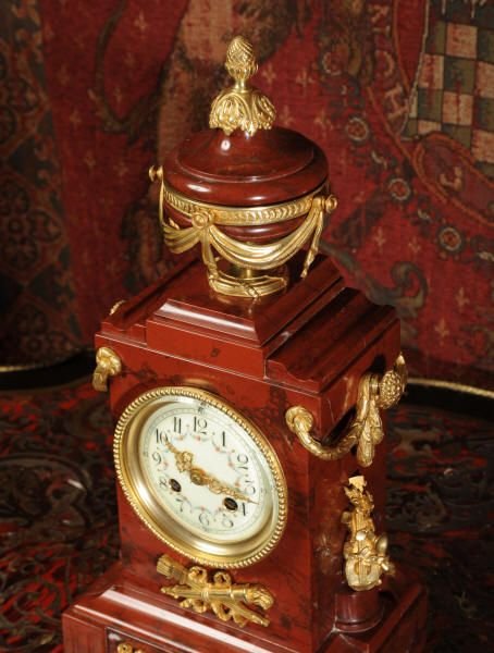 fig 2. Stunning Red Marble and Ormolu Table Clock
A. D. Mougin