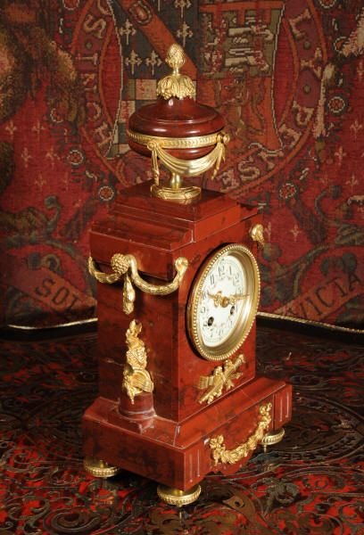 fig 1. Stunning Red Marble and Ormolu Table Clock
A. D. Mougin