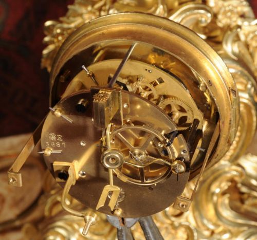 fig 4. Rococo Antique French Gilt Brass Clock Set
by A. D. Mougin