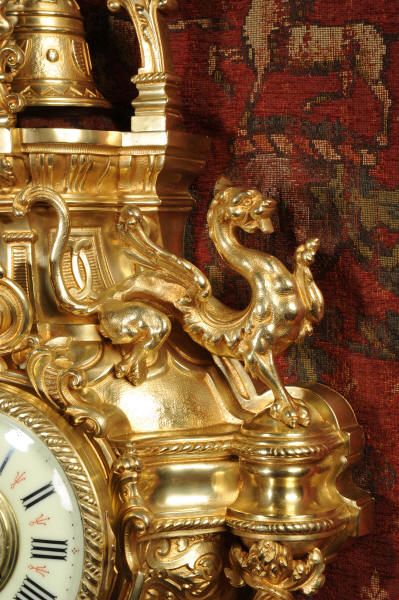 fig 2. Huge Antique French Cartel Wall Clock ~ Dragons