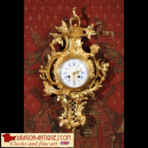 Antique French Rococo Cartel Wall Clock
by Japy Freres