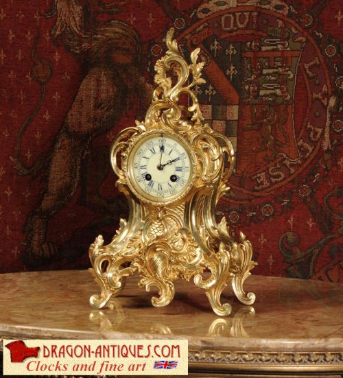Antique Clock - French Rococo Boudoir 
Table Clock