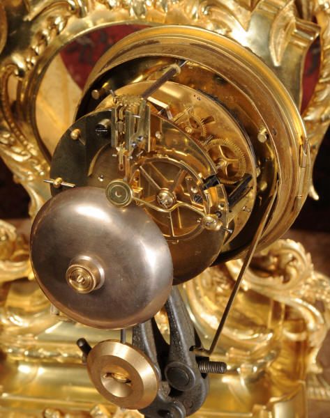 fig 4. Antique Clocks ~ Stunning Japy Freres Gilt Brass Candelabra Set