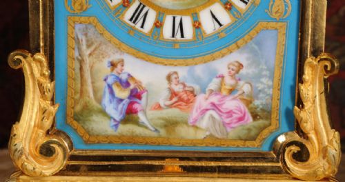 fig 4. Stunning Ormolu and Sevres Porcelain Boudoir Clock by Japy Freres