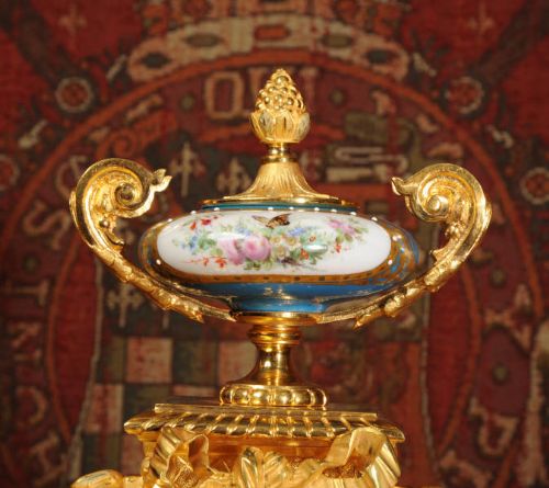 fig 3. Stunning Ormolu and Sevres Porcelain Boudoir Clock by Japy Freres