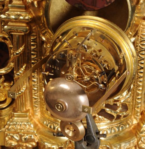 fig 4. Huge Antique French Gilt Brass Clock Set