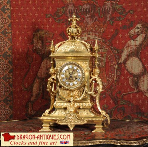Huge Antique French Brass Clock
~ French - Circa 1870 ~