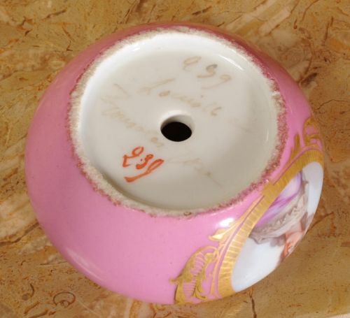 fig 3. Antique French Clock ~ Pink Serves Porcelain and Gilt Metal by Japy Freres