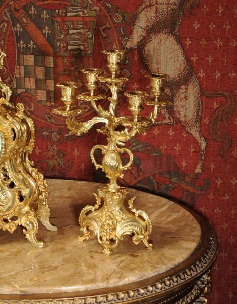 fig 2. Japy Freres Antique Rococo Clock Set
~ French - Circa 1880 ~