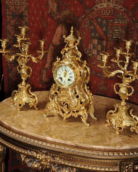 fig 1. Japy Freres Antique Rococo Clock Set
~ French - Circa 1880 ~