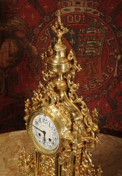 fig 2. Antique French Gilt Brass Clock
~ French - Circa 1870 ~