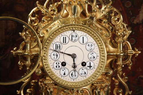 fig 3. Antique French Gilt Brass Clock
~ French - Circa 1870 ~