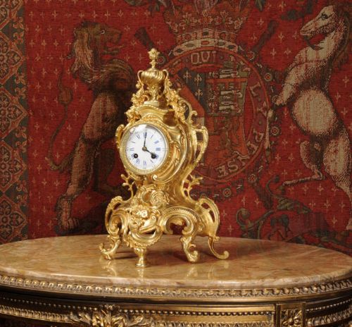 fig 1. Antique French Rococo Boudoir Clock
by A. D. Mougin