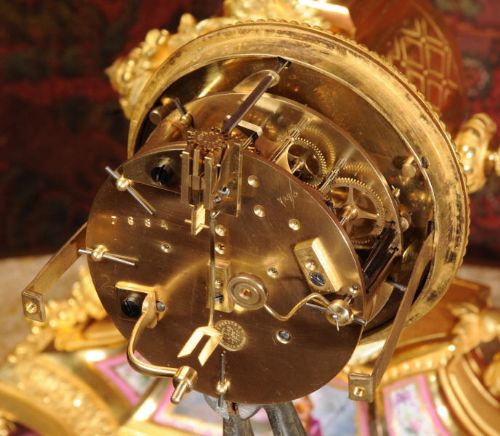 fig 4. Japy Freres Ormolu and Sevres Porcelain Boudoir Clock