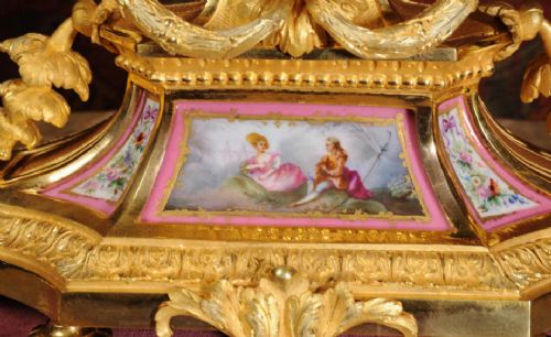 fig 3. Japy Freres Ormolu and Sevres Porcelain Boudoir Clock