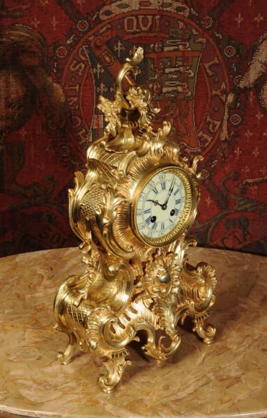 fig 1. Large Antique Rococo Clock
~ French - Circa 1880 ~