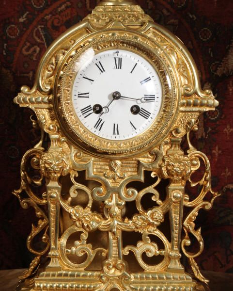 fig 3. Early Antique French Brass Clock
~ French - Circa 1860 ~