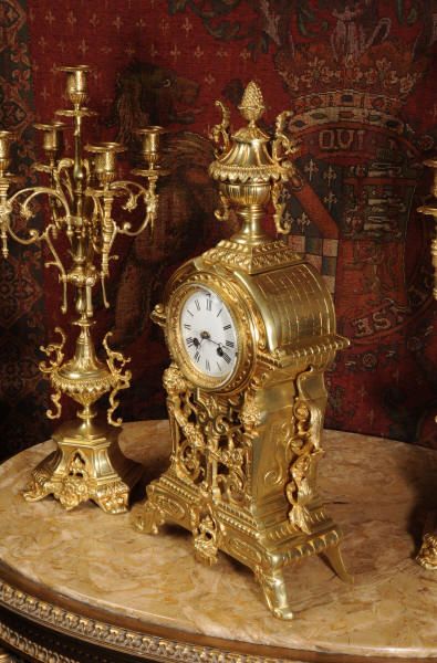 fig 1. Early Antique French Brass Clock
~ French - Circa 1860 ~