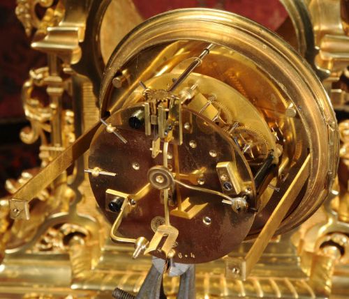fig 4. Large Antique Clock Set by Japy Freres 
~ French - Circa 1880 ~