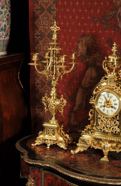 fig 2. Large Antique Clock Set by Japy Freres 
~ French - Circa 1880 ~