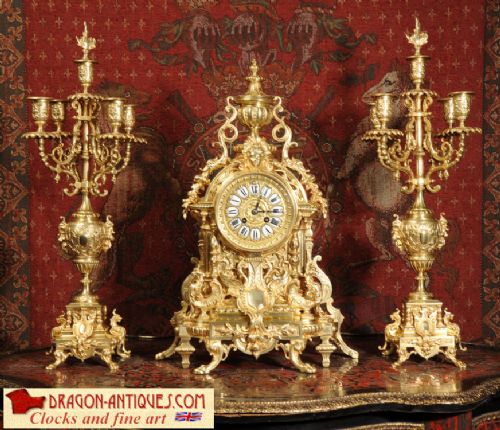 Antique Clock Set ~ by A. D. Mougin
~ French - Circa 1890 ~