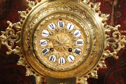 fig 4. Antique French Gilt Brass Clock Set