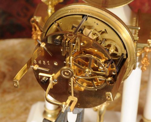 fig 5. Antique Clock Set ~ Ormolu and White Marble
~ French - Circa 1890 ~