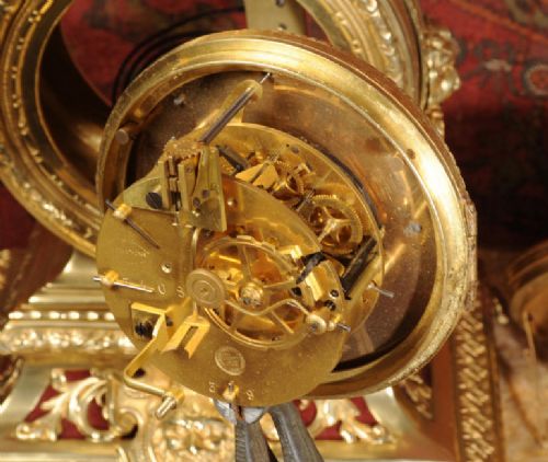 fig 4. Antique Wall Clock - French Gilt Brass Rococo Cartel Clock