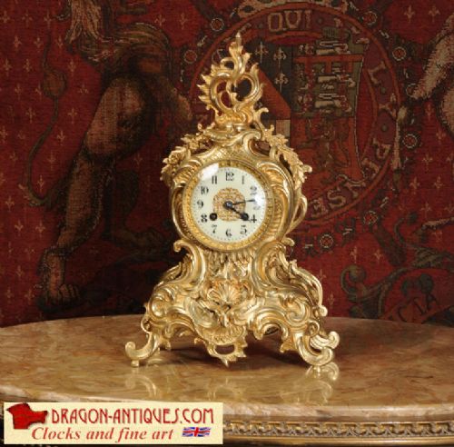 Antique Clock - French Rococo Boudoir 
Table Clock
