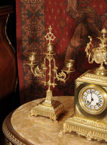 fig 3. Japy Freres Classical Antique Clock Set
~ French - Circa 1880 ~