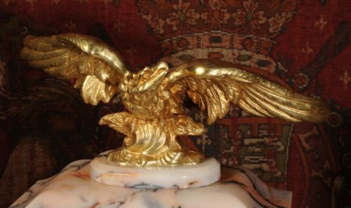 fig 6. Huge Antique Clock Set ~ Ormolu and Specimen Marble Four Glass Crystal Regulator