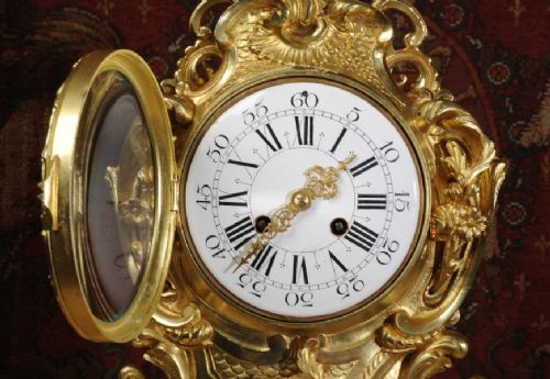 fig 5. Stunning Large Antique French Gilt Brass Rococo Clock by Vincenti