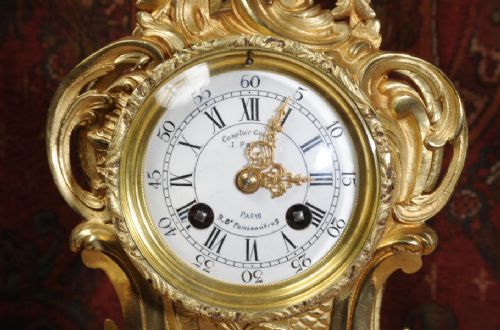 fig 4. Rococo Antique French Gilt Brass Clock Set
