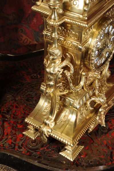 fig 5. Huge Antique French Gilt Brass Clock Set