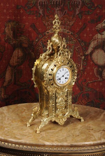 fig 1. Antique French Gilt Brass Clock by
A. D. Mougin