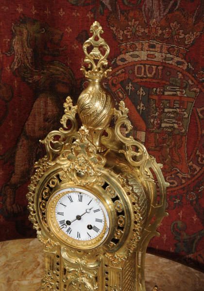 fig 2. Antique French Gilt Brass Clock by
A. D. Mougin