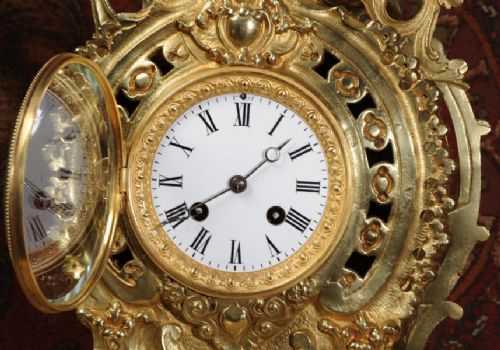 fig 3. Antique French Gilt Brass Clock by
A. D. Mougin