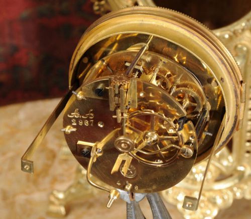 fig 4. Antique French Gilt Brass Clock by
A. D. Mougin