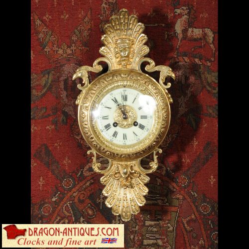 Antique French Classical Cartel Wall Clock
