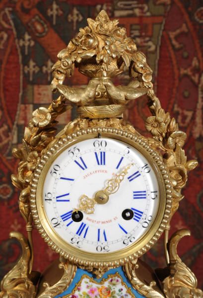 fig 3. Early Sevres Porcelain Mounted Boudoir Clock by Japy Freres