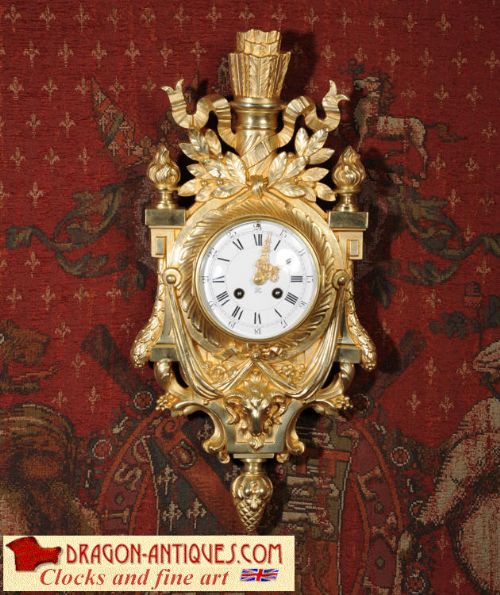 Japy Freres Louis Xvi Cartel Wall Clock 
~ French - Circa 1880 ~
