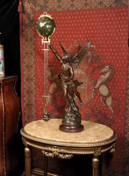 fig 1. Rare Large Swinging Mystery Clock
La Victoire by Émile Bruchon (active 1880 -1910)
