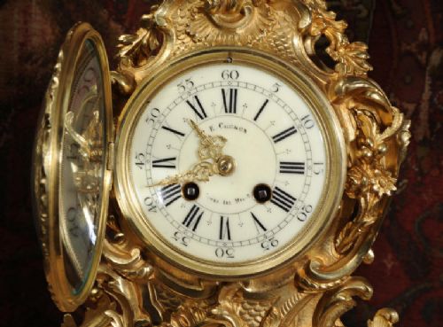 fig 5. Rococo Antique French Gilt Brass Clock Set
by Vincenti et Cie