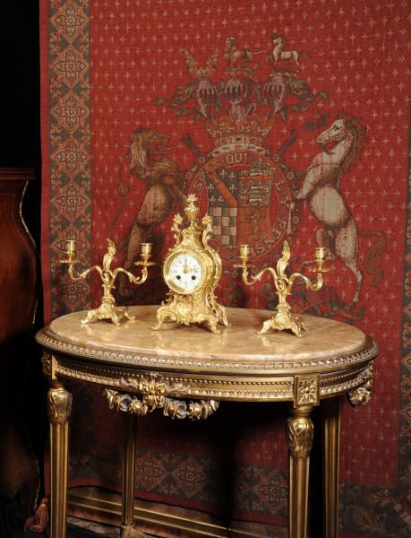 fig 3. Louis Japy Rococo Boudoir Clock Set
~ French - Circa 1880 ~