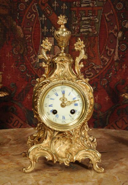 fig 4. Louis Japy Rococo Boudoir Clock Set
~ French - Circa 1880 ~