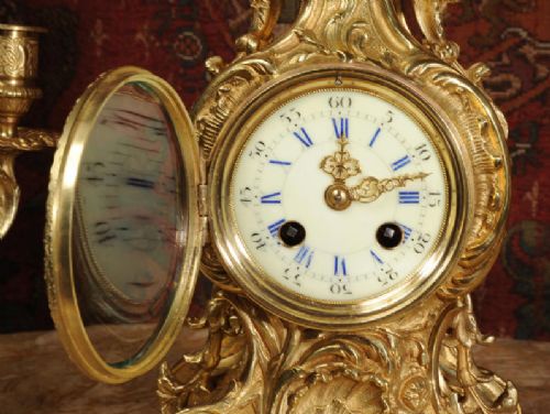fig 5. Louis Japy Rococo Boudoir Clock Set
~ French - Circa 1880 ~